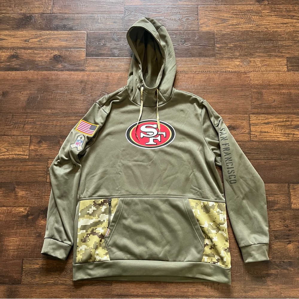 San Francisco 49ers Hoodie Salute To Service Nike Therma-Fit | Men’s Size Large